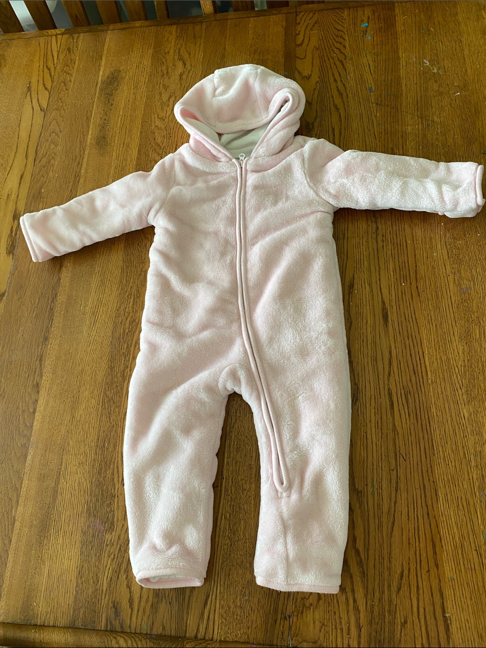 The Children's Place Pink Hooded Fleece One-Piece